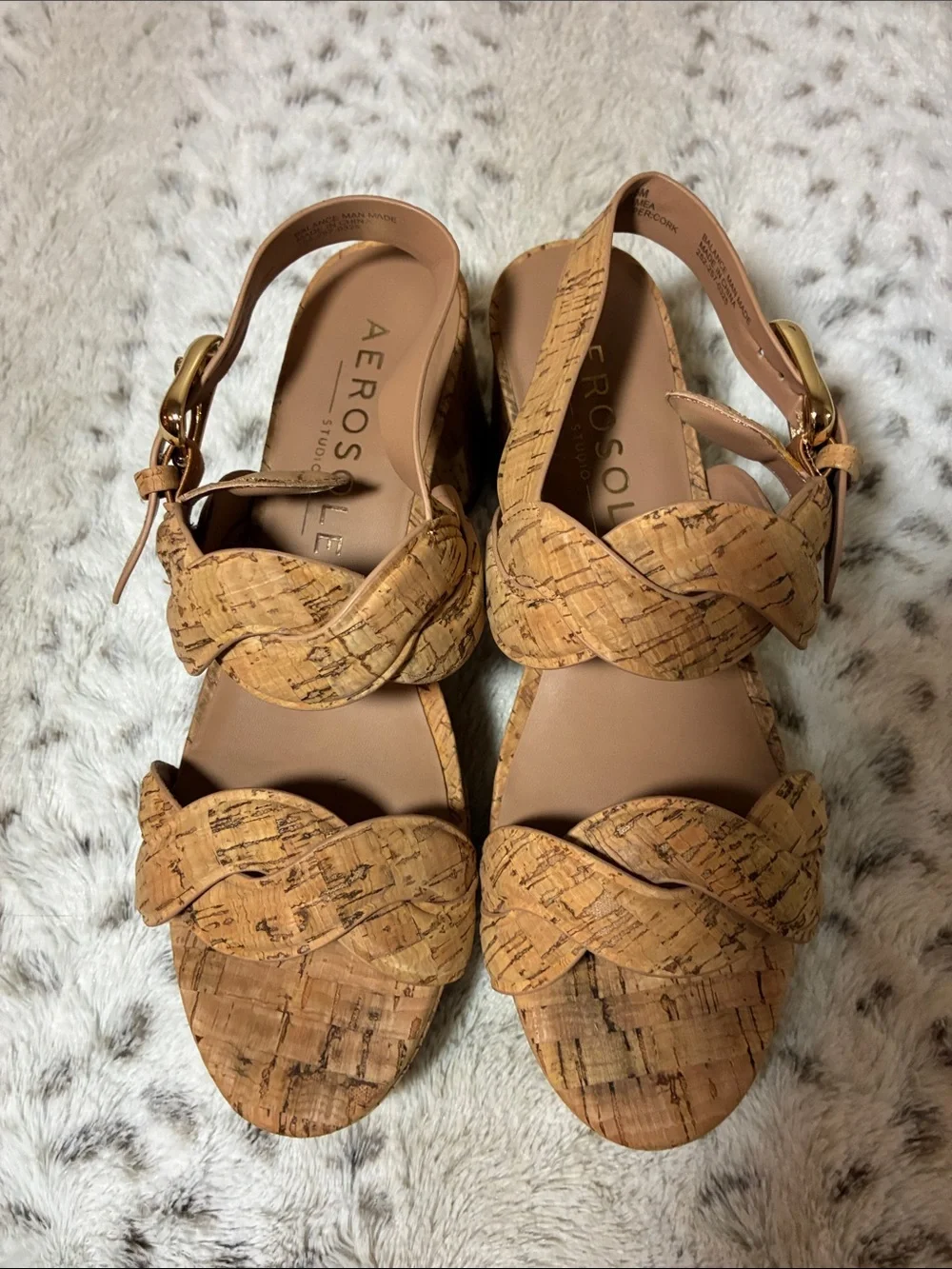 Aerosoles Camea Cork Platform Sandal Size 6.5 EUC
